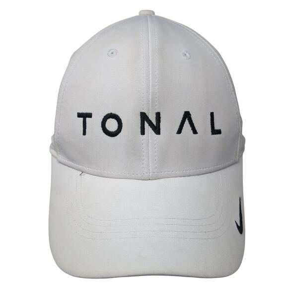 Tonal Strapback Hat White One Size Embroidered Nike Swoosh Dri-Fit - Picture 1 of 10